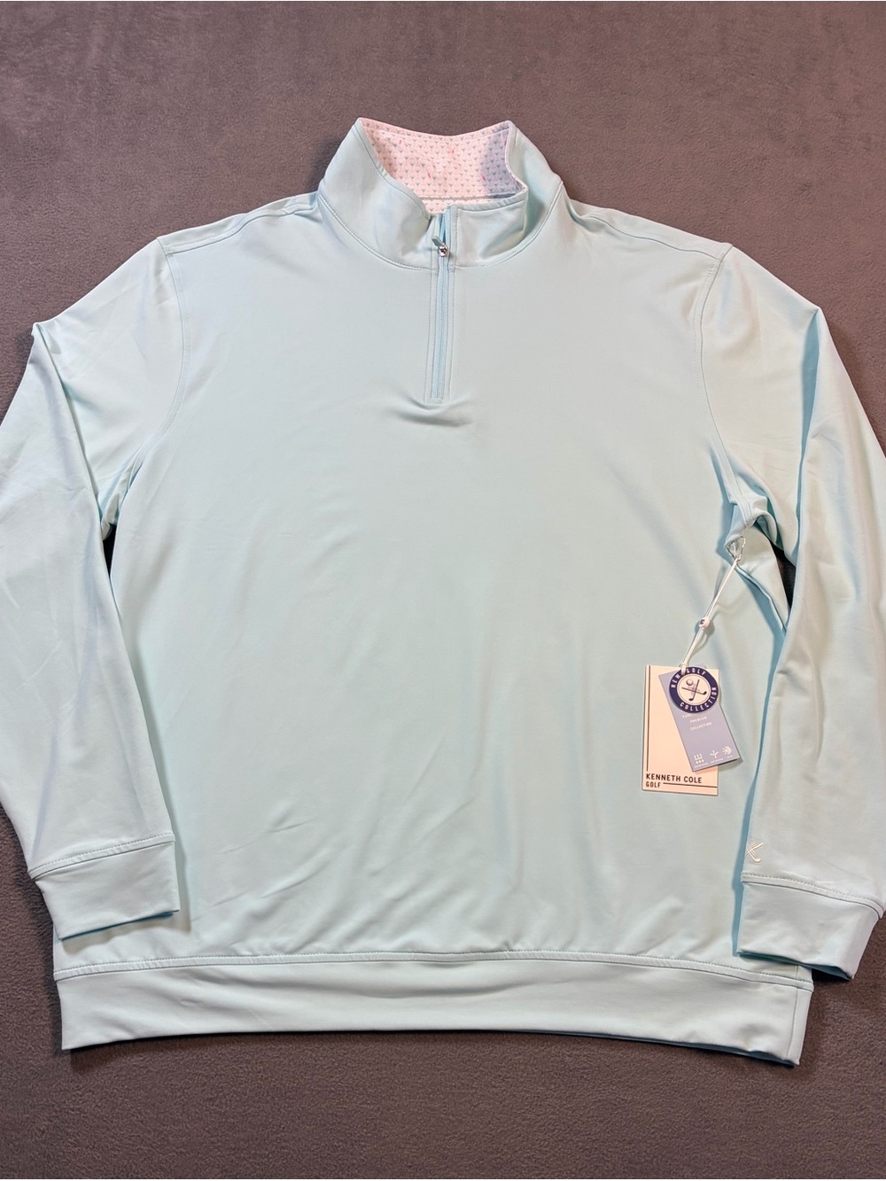 Kenneth Cole Light Aqua Men's Quarter-Zip Shirt Jacket